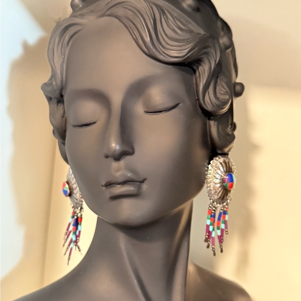 Vintage TK Sterling Concho Earrings